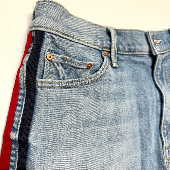 MOTHER Easy Does It Shorts Thanks Again Racer Striped Raw Hem Anchor Nautical 28 - Picture 7 of 14